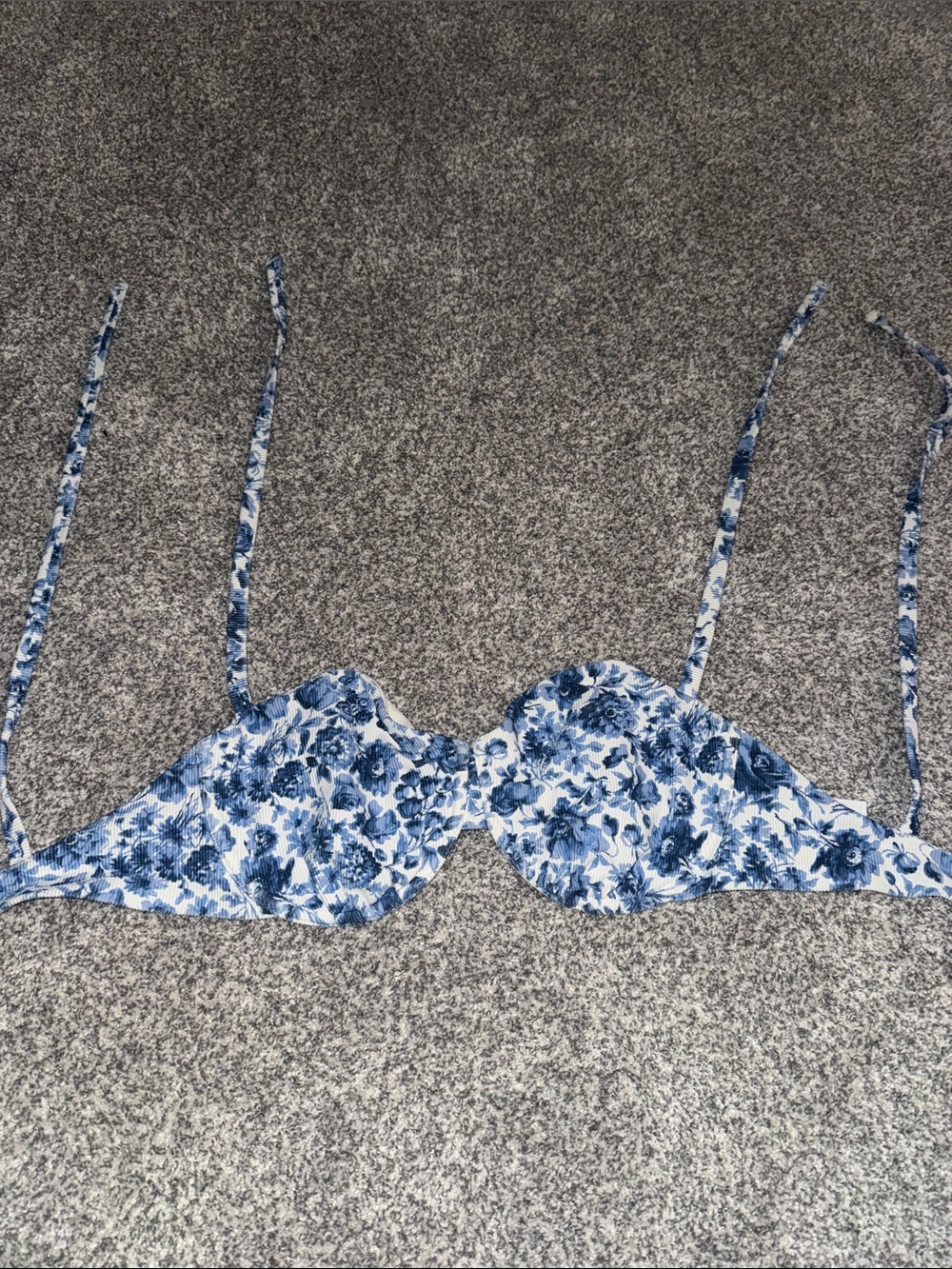 Abercrombie & Fitch Blue Floral Bikini Top